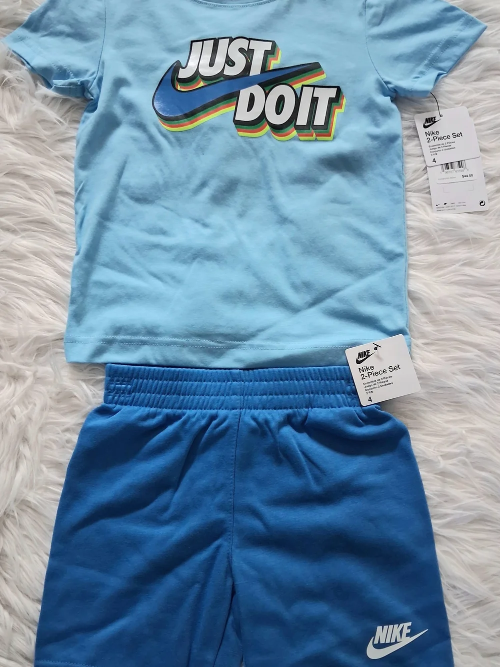 Just Do It Graphic T-Shirt & Sweat Shorts Set-Size 4T-NWT